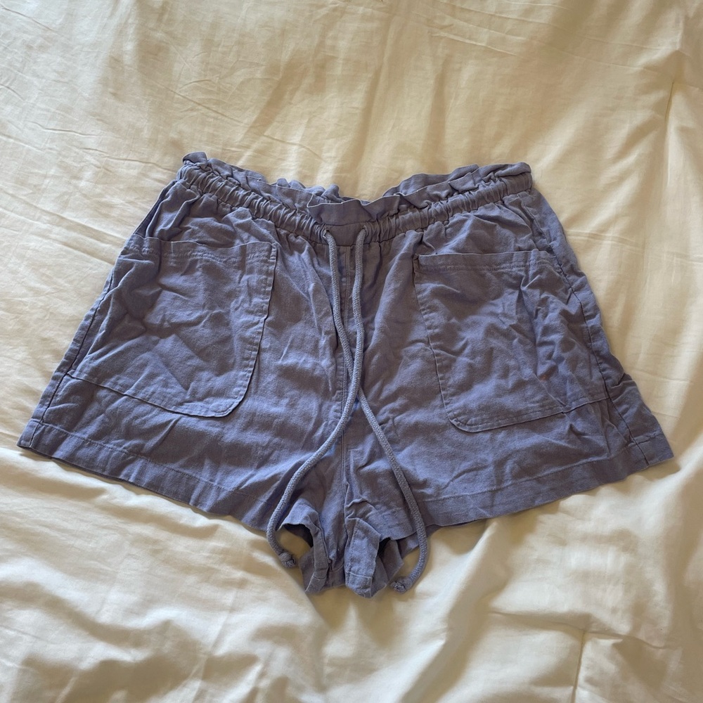 periwinkle shorts that tie in the front